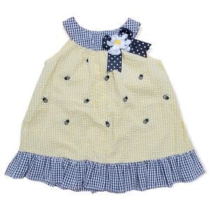 Seersucker bumble bee dress